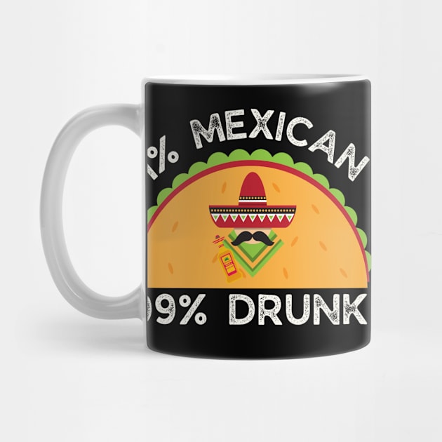 Funny Cinco de Mayo - 1% Mexican 99% Drunk by Ivanapcm